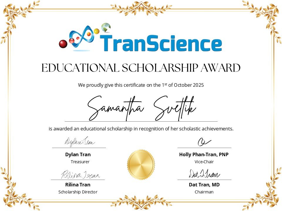 Scholarship-Award Samantha Svetlik